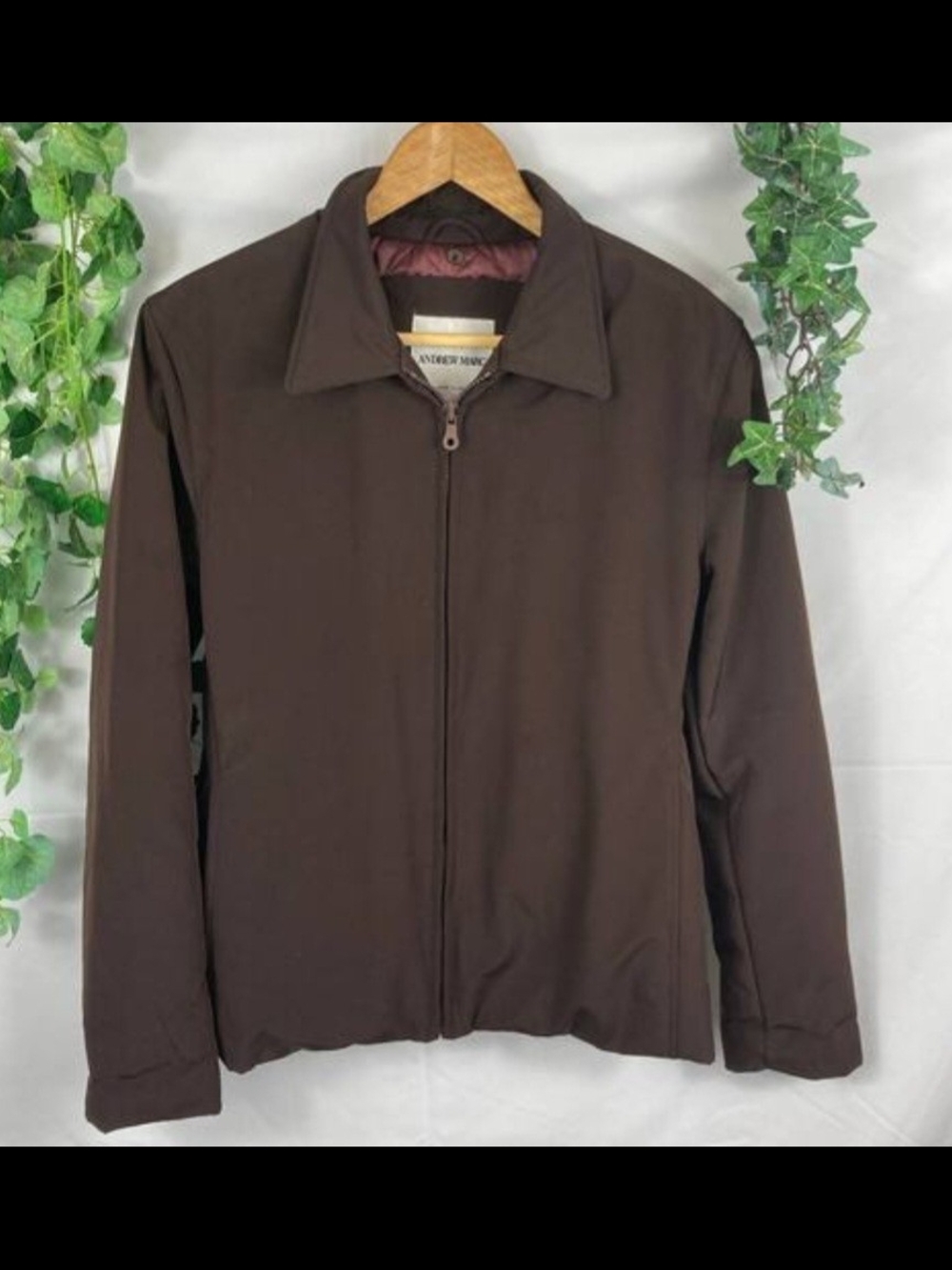 Andrew Marc  Dark Brown Softshell  Zip Jacket